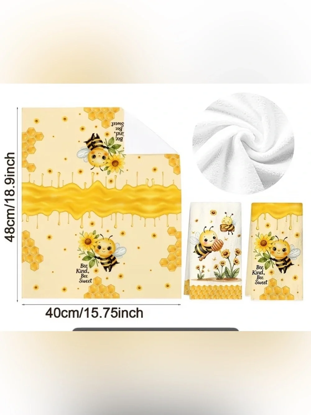 NWT “Bee bundle” 🐝 2 Hand towels, 2 sets of mini tongs. 💛💛